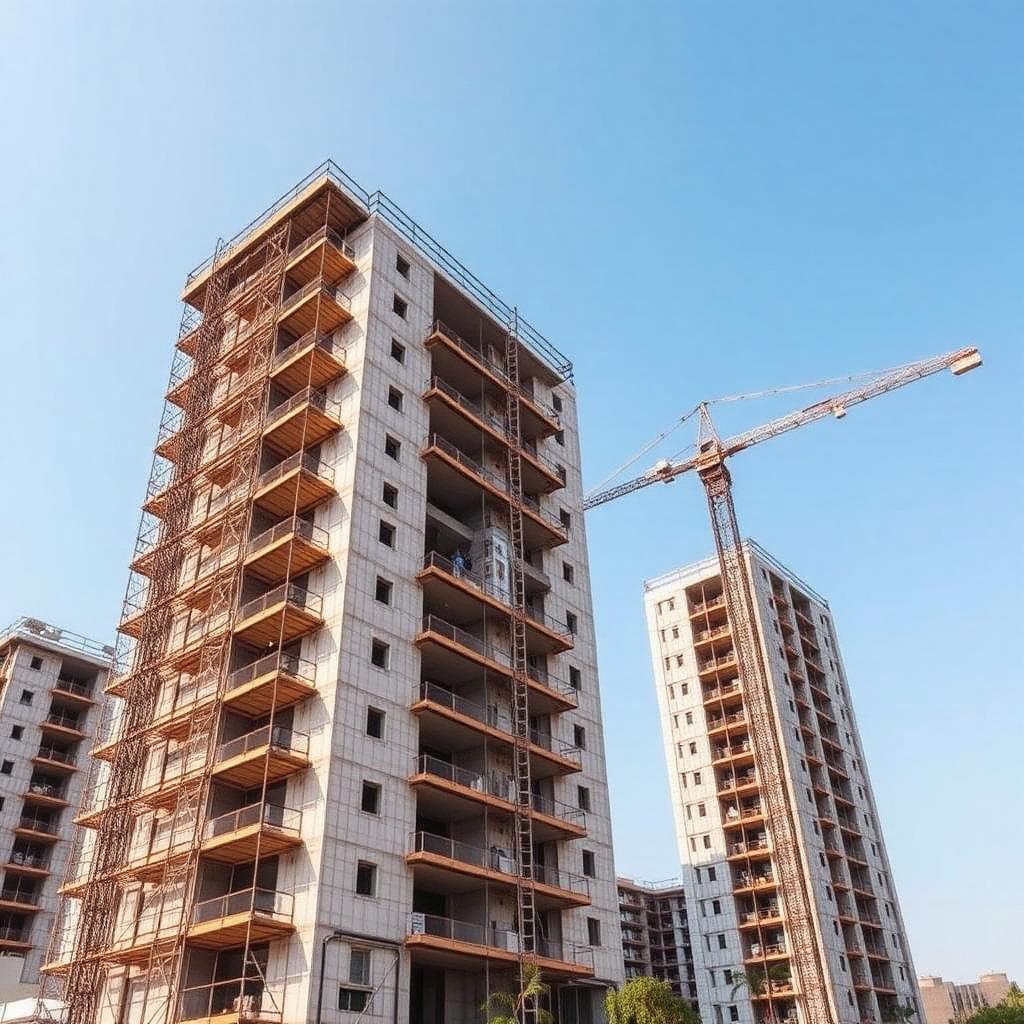 Chantier immeuble en construction à Abidjan